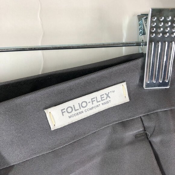 Perry Ellis Portfolio Mens Folio-Flex Modern Fit Gray Dress Pants 34x32 - Picture 2 of 4